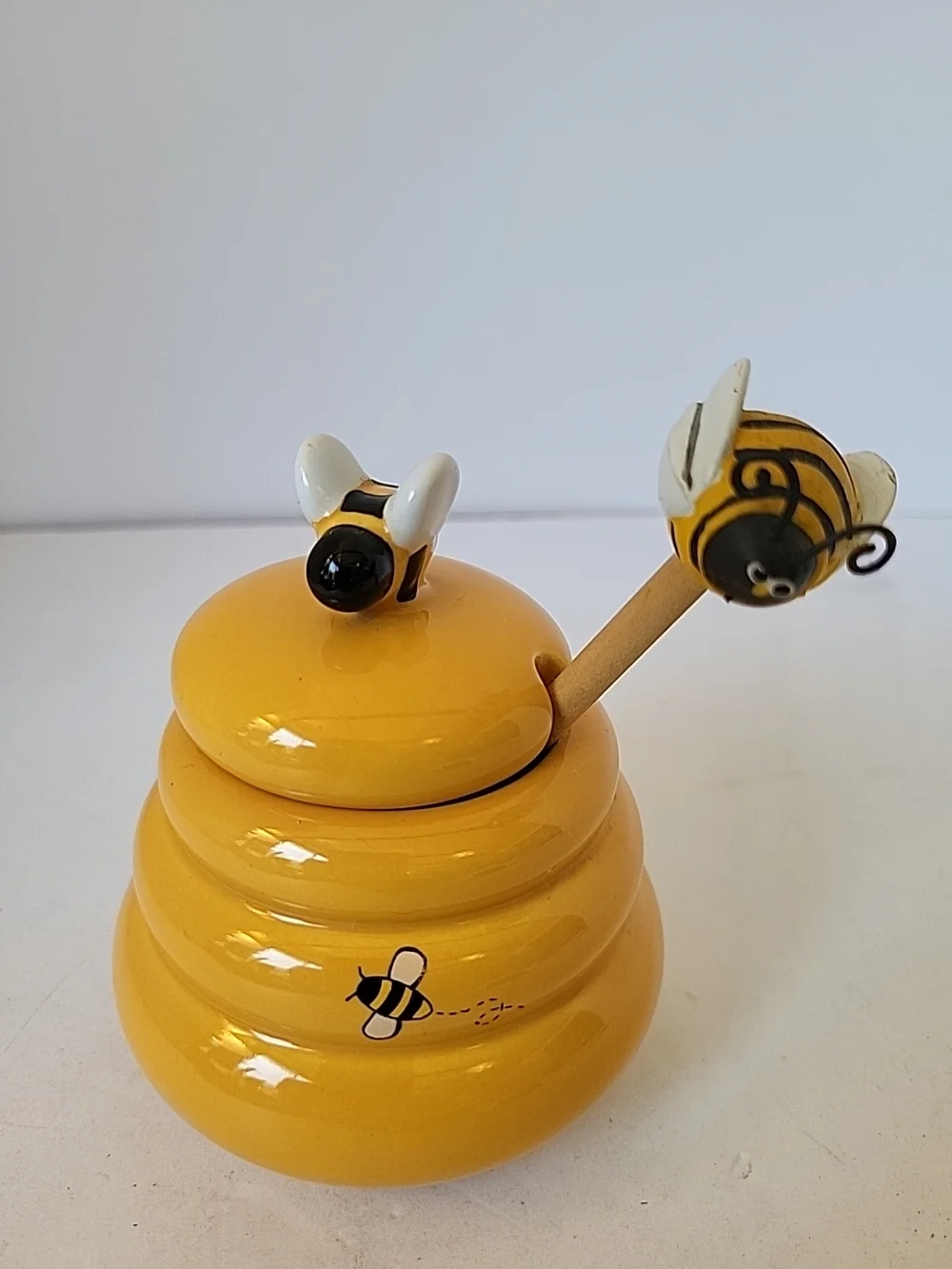 Sur La Table Ceramic Beehive Honey Jar in Sunny Yellow